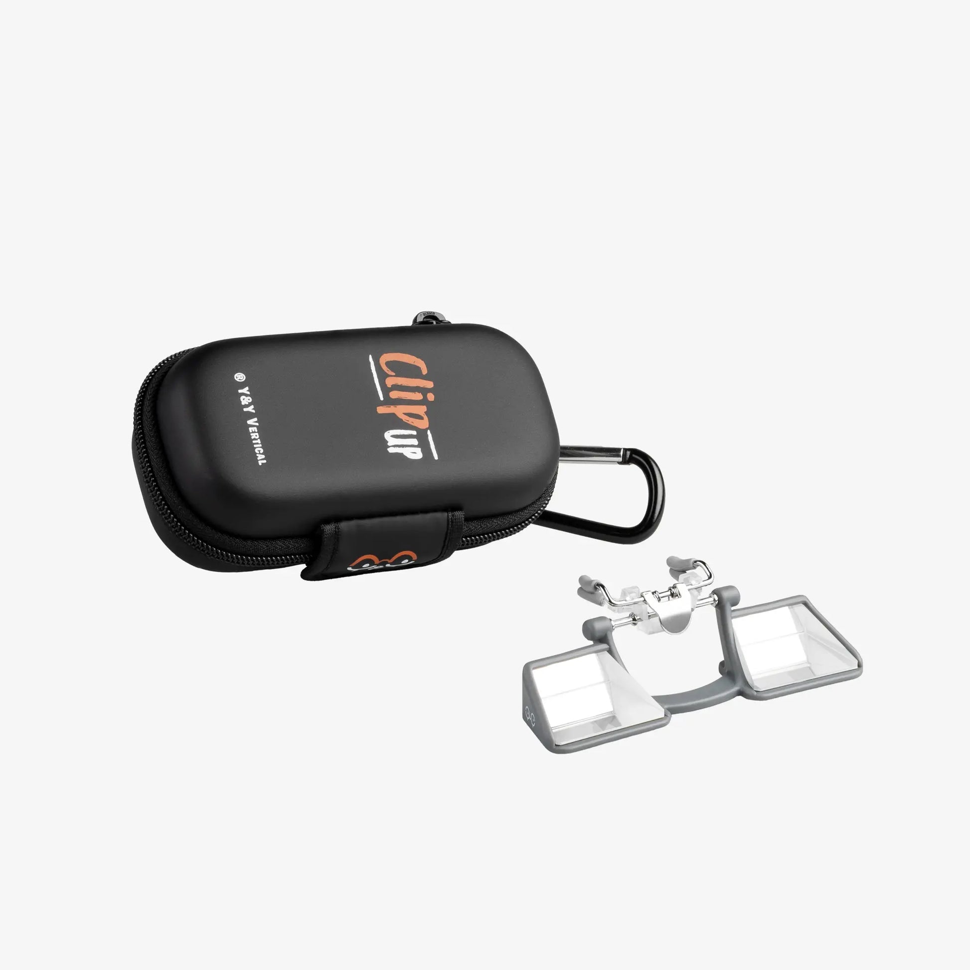Packshot of Clip Up YY Vertical  belay glasses and case