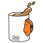Vector illustration of Climbing Mug Orange YY Vertical