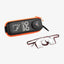 Packshot of belay glasses Classic Bordeaux YY Vertical and case